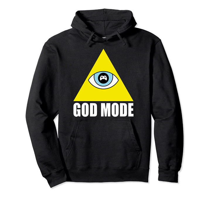 GOD MODE Video Gamer Game Controller Illuminati Pyramid Pullover Hoodie, T Shirt, Sweatshirt