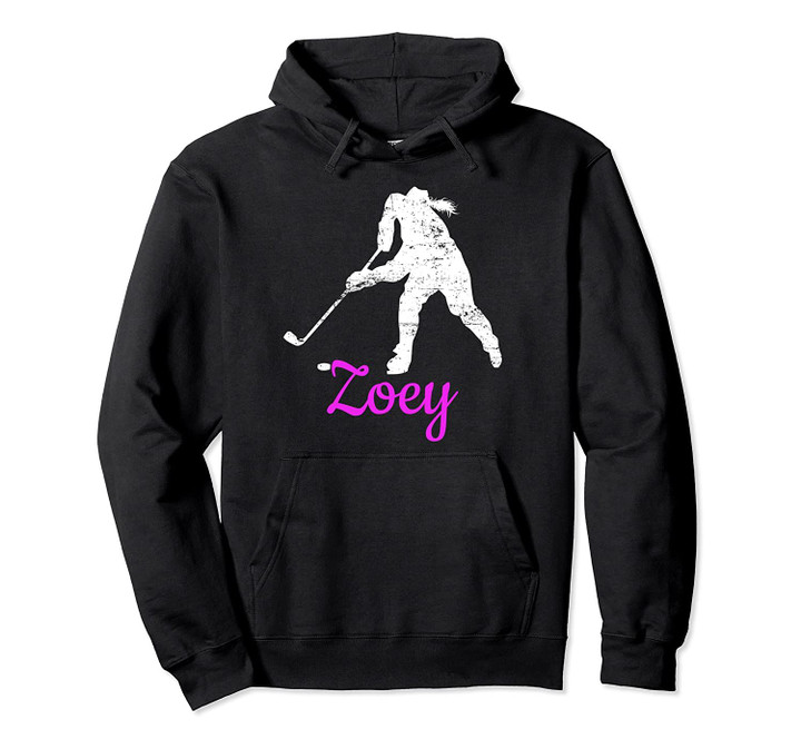 Zoey Name Gift Personalized Hockey Pullover Hoodie, T Shirt, Sweatshirt