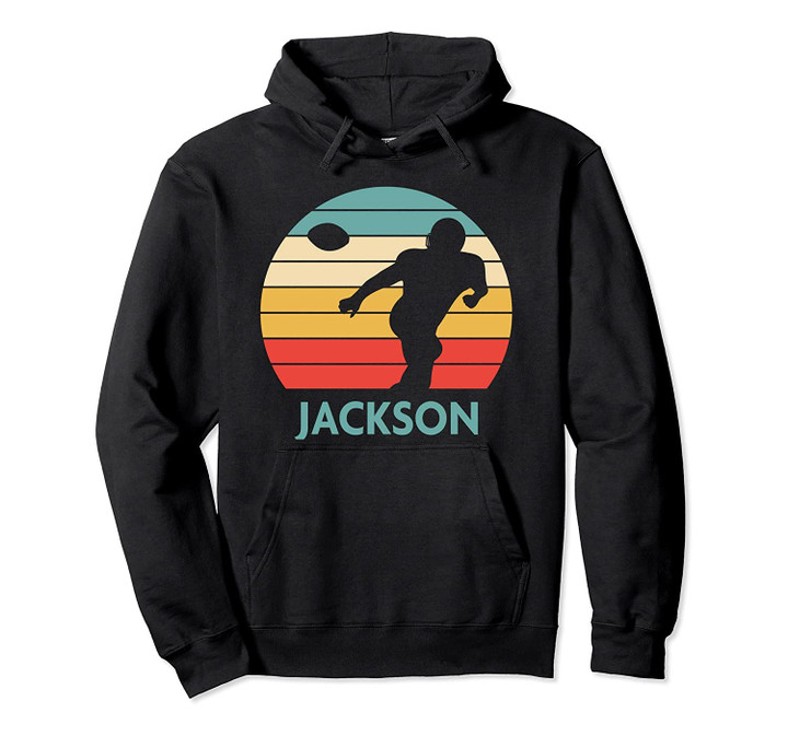 Jackson Name Gift Personalized Football Pullover Hoodie, T Shirt, Sweatshirt