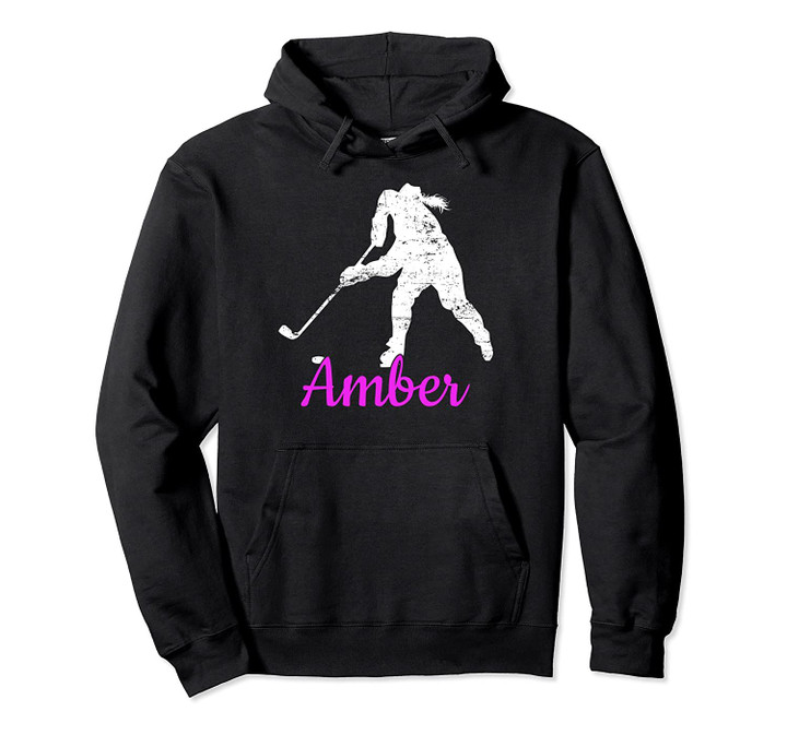 Amber Name Gift Personalized Hockey Pullover Hoodie, T Shirt, Sweatshirt