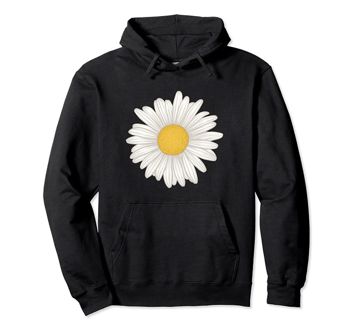 White Gerbera Daisy Flower Pullover Hoodie, T Shirt, Sweatshirt