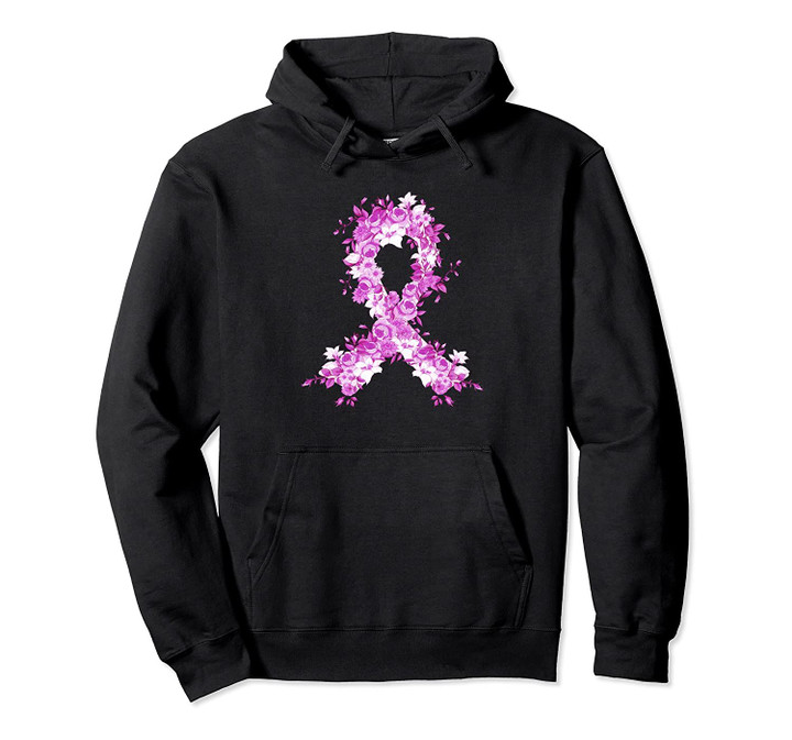 pink Flower Ribbon Breast Cancer Awareness hope support cool Pullover Hoodie, T Shirt, Sweatshirt