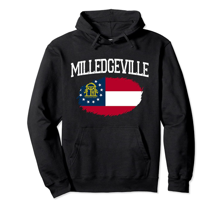 MILLEDGEVILLE GA GEORGIA Flag Vintage USA Sports Men Women Pullover Hoodie, T Shirt, Sweatshirt