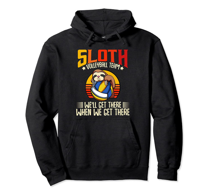 Sloth Volleyball Team Funny Retro Vintage Training Game Lazy Pullover Hoodie, T Shirt, Sweatshirt