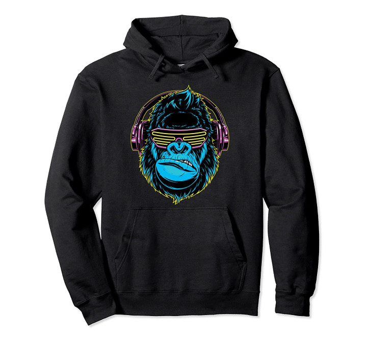 Dj Gorilla Headphones Pullover Hoodie, T Shirt, Sweatshirt