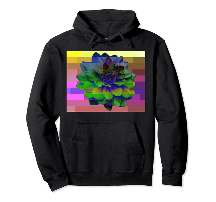 Flower Glitch Design Pullover Hoodie, T Shirt, Sweatshirt