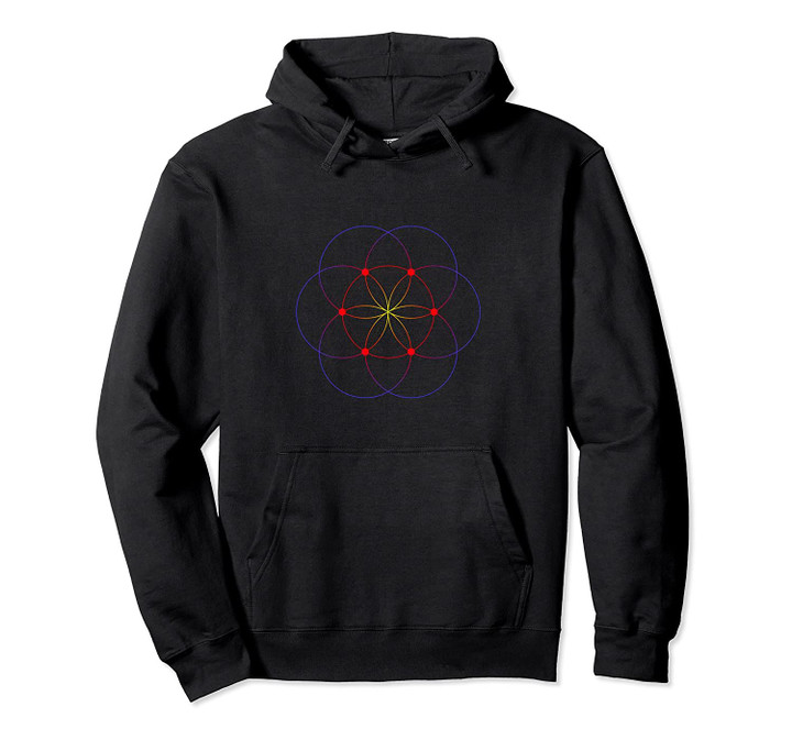 Powerful Seed of Life, Flower of Life Sacred Geometry Design Pullover Hoodie, T Shirt, Sweatshirt