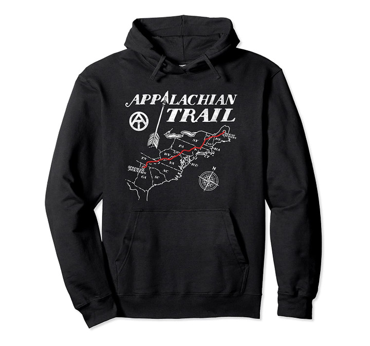 Appalachian Trail Map Retro Minimalist Vintage Hiking Hoodie, T Shirt, Sweatshirt