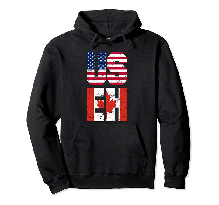 US EH Shirt Funny Canada Flag American Flag Gift Pullover Hoodie, T Shirt, Sweatshirt