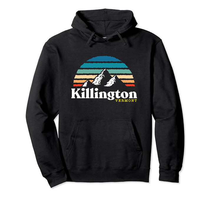 Killington, Vermont - USA Ski Resort 1980s Retro Pullover Hoodie, T Shirt, Sweatshirt