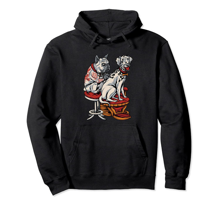 Frenchie Pug Dalmatian French Bulldog Tattoo Womens Mens Pullover Hoodie, T Shirt, Sweatshirt