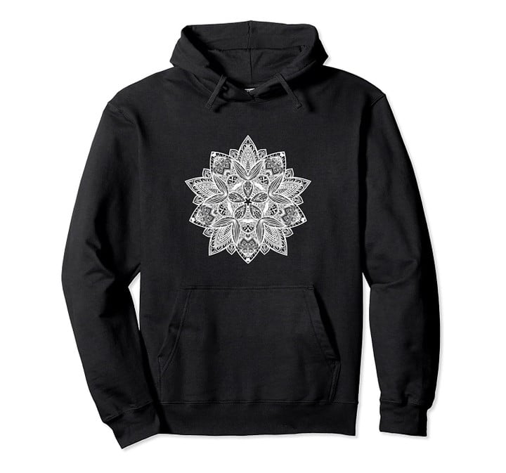 Spiritual Lotus Flower Hindu Geometric Mandala Pullover Hoodie, T Shirt, Sweatshirt