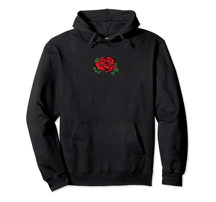 Red Rose Pocket Patch | Cute Simple Rose Pocket Gift Pullover Hoodie, T Shirt, Sweatshirt