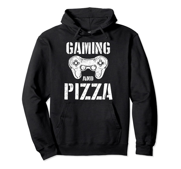 Gaming And Pizza Game Control Vintage Video Gaming Gift Pullover Hoodie, T Shirt, Sweatshirt
