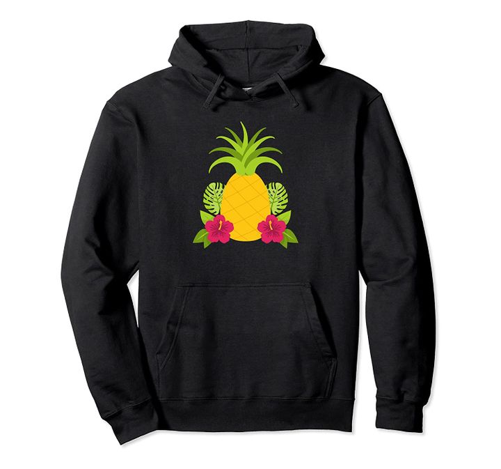 Pineapple Gifts - Aloha Hawaii Pineapple Flowers Graphic Pullover Hoodie, T Shirt, Sweatshirt