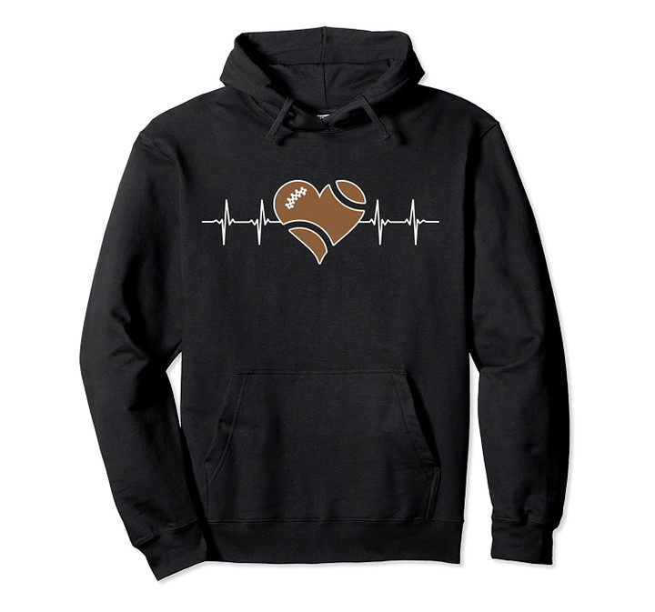 Football player gift or coach present heartbeat Pullover Hoodie, T Shirt, Sweatshirt