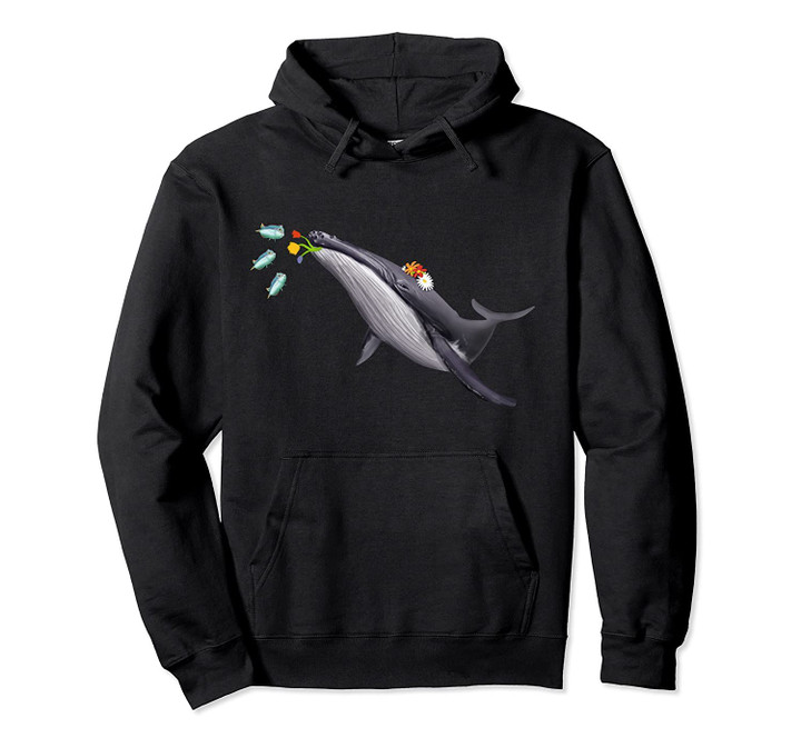 Blue Whale Clothes Flowers Whale Watching Outfit Gift Whale Pullover Hoodie, T Shirt, Sweatshirt