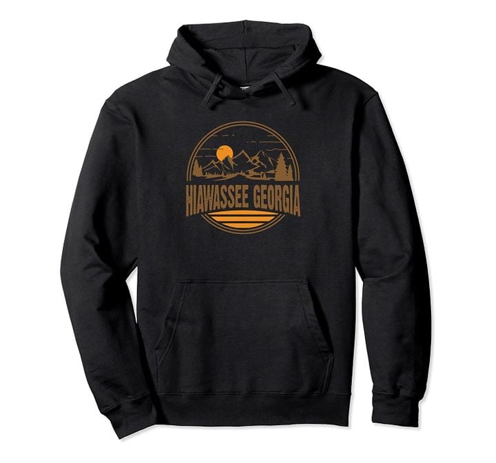 Vintage Hiawassee, Georgia Mountain Hiking Souvenir Print Pullover Hoodie, T Shirt, Sweatshirt