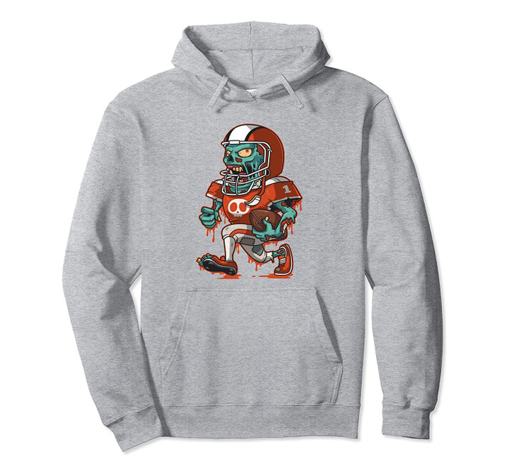 Zombie American Football Player Halloween Quarterback Gift Pullover Hoodie, T Shirt, Sweatshirt