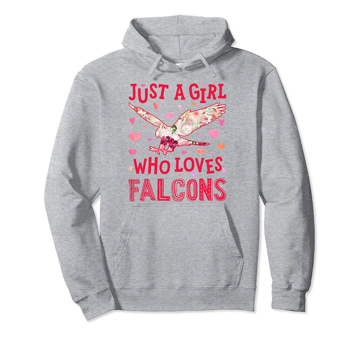 Just A Girl Who Loves Falcons Falcon Flower Floral Gifts Pullover Hoodie, T Shirt, Sweatshirt
