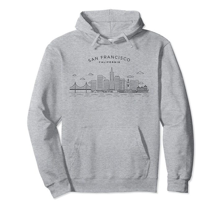 San Francisco Skyline Golden Gate Bridge California Gift Pullover Hoodie, T Shirt, Sweatshirt