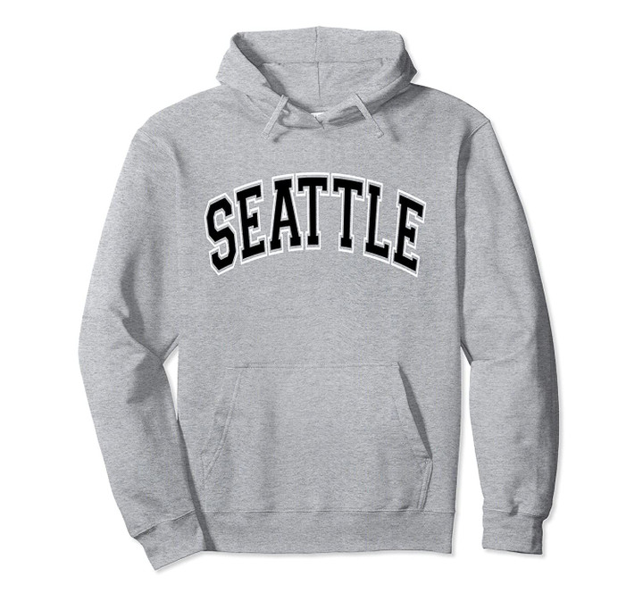 Seattle Varsity Style Black Text Pullover Hoodie, T Shirt, Sweatshirt