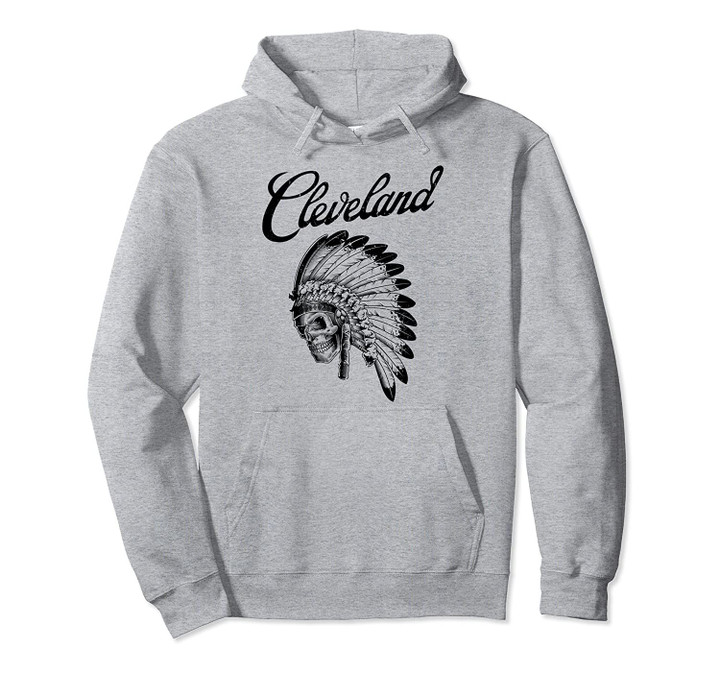 Cleveland Native American Feather Game Day Football Skull Pullover Hoodie, T Shirt, Sweatshirt