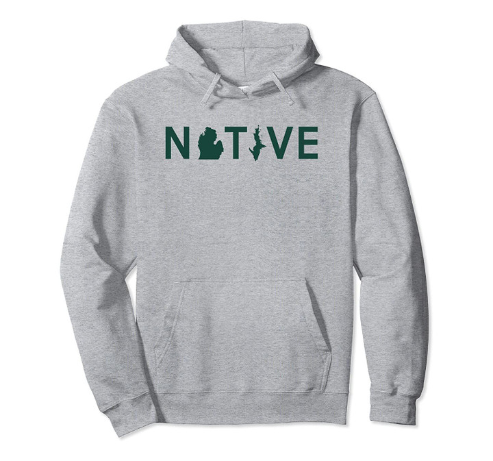 Michigan Native Lansing Green Home Roots Love Map Silhouette Pullover Hoodie, T Shirt, Sweatshirt