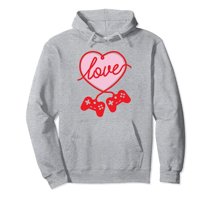 I Love Video Games Heart Valentine's Day Gamer Pullover Hoodie, T Shirt, Sweatshirt