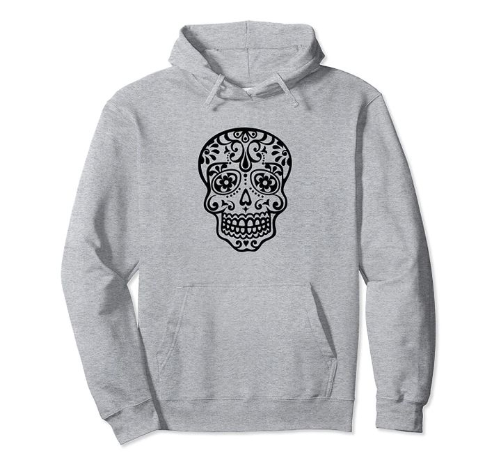 Skull, Sugar, Skull, Halloween, Pattern, Flowers, Mexico, Pullover Hoodie, T Shirt, Sweatshirt