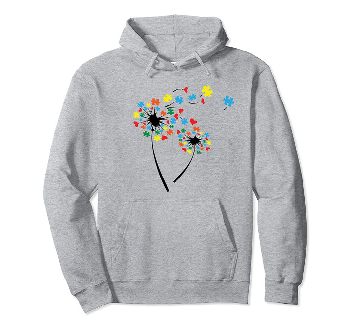 Autism Puzzle Pieces Dandelion Flower Cute Awareness Gift Pullover Hoodie, T Shirt, Sweatshirt