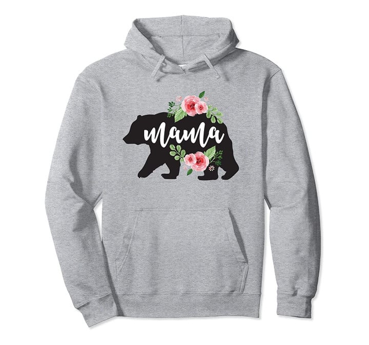 Floral Mama Bear Flowers Botanical Womens Mothers Day Pullover Hoodie, T Shirt, Sweatshirt