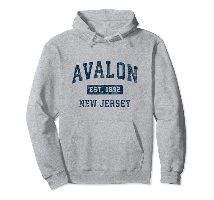 Avalon New Jersey NJ Vintage Sports Design Navy Print Pullover Hoodie, T Shirt, Sweatshirt