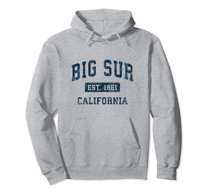 Big Sur California CA Vintage Sports Design Navy Print Pullover Hoodie, T Shirt, Sweatshirt