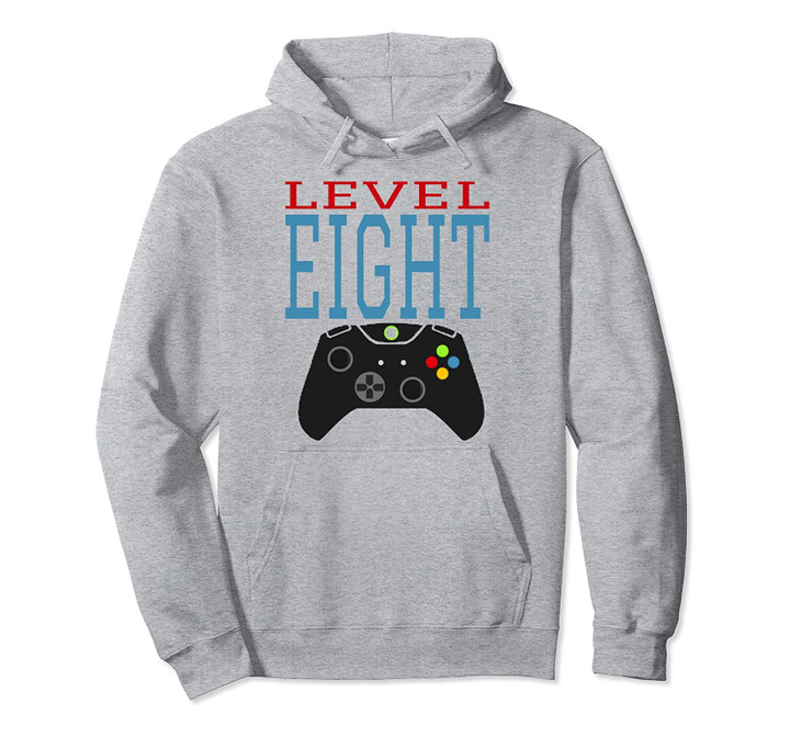 8th Birthday Gift Video Gamer Eight Level 8 Games Controller Pullover Hoodie, T Shirt, Sweatshirt
