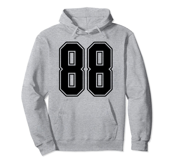 #88 Black Outline Number 88 Sports Fan Jersey Style Pullover Hoodie, T Shirt, Sweatshirt