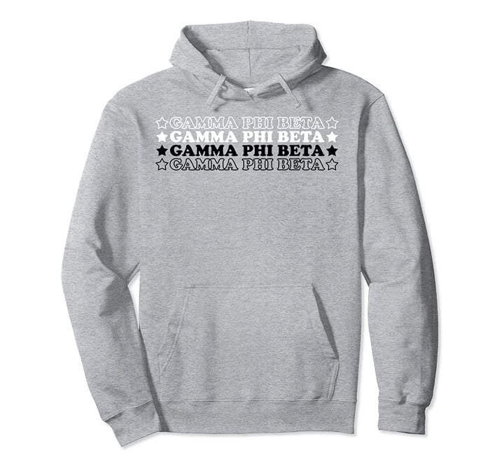 Gamma Phi Stars and Letters Pullover Hoodie, T Shirt, Sweatshirt