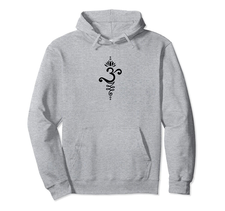 Om Mantra Yoga Symbol with Lotus Flower and Unalome Ornament Pullover Hoodie, T Shirt, Sweatshirt