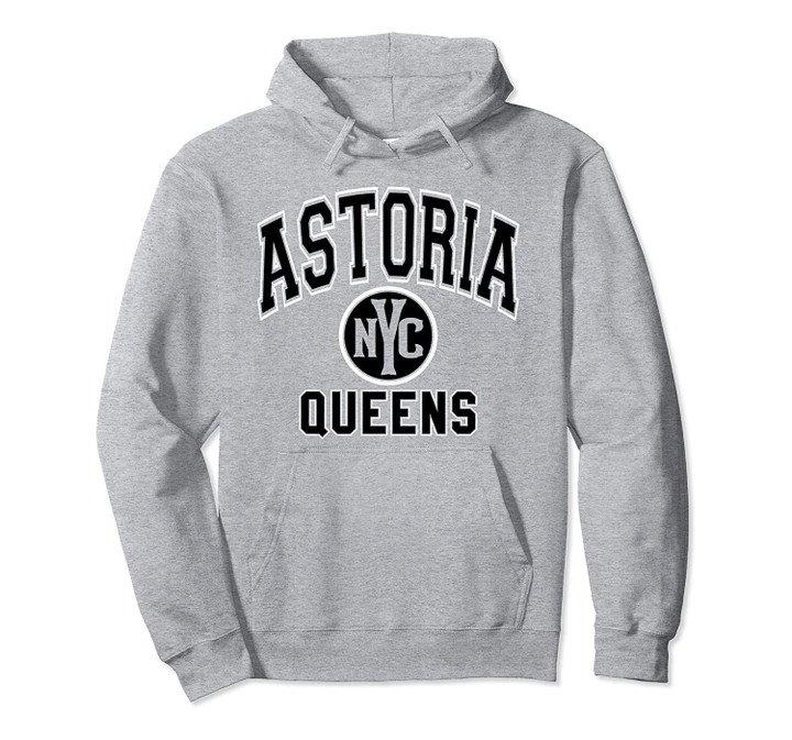 Astoria NYC Varsity Style Black Print Pullover Hoodie, T Shirt, Sweatshirt