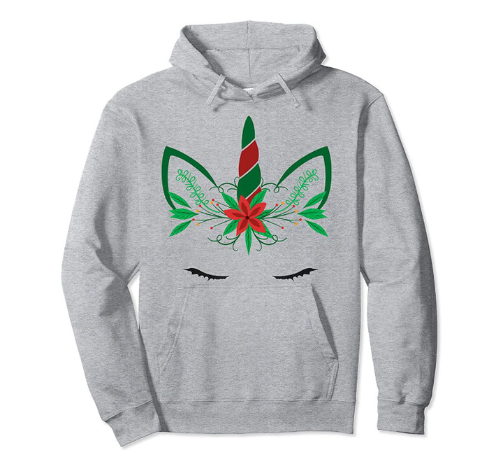 Unicorn Xmas Gift | Christmas Unicorn Flowers lovers Pullover Hoodie, T Shirt, Sweatshirt