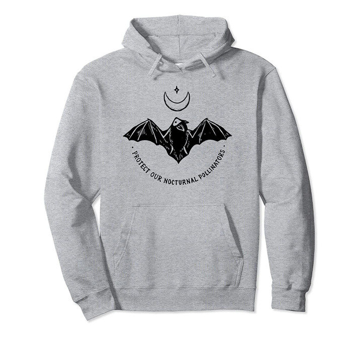 Protect Our Nocturnal Polalinators Bat with Moon Halloween Pullover Hoodie, T Shirt, Sweatshirt