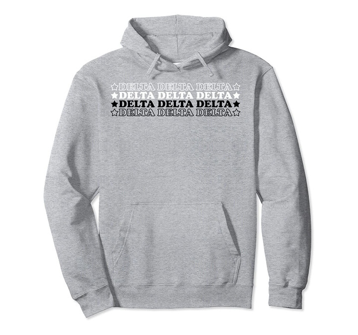 Tri Delt Stars and Letters Pullover Hoodie, T Shirt, Sweatshirt