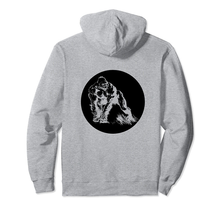 Black Circle Silver Back Gorilla Great Ape Pullover Hoodie, T Shirt, Sweatshirt