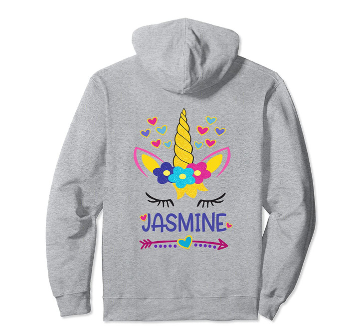 Jasmine Unicorn Hearts Flowers Arrow Girls Personalized Gift Pullover Hoodie, T Shirt, Sweatshirt