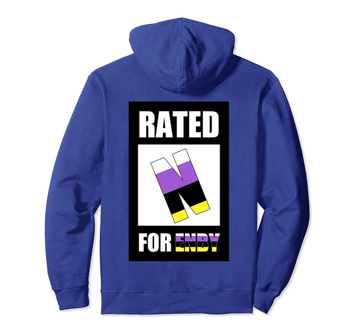 Rated N For Enby Nonbinary Pride Flag Colors Meme Pun Pullover Hoodie, T Shirt, Sweatshirt