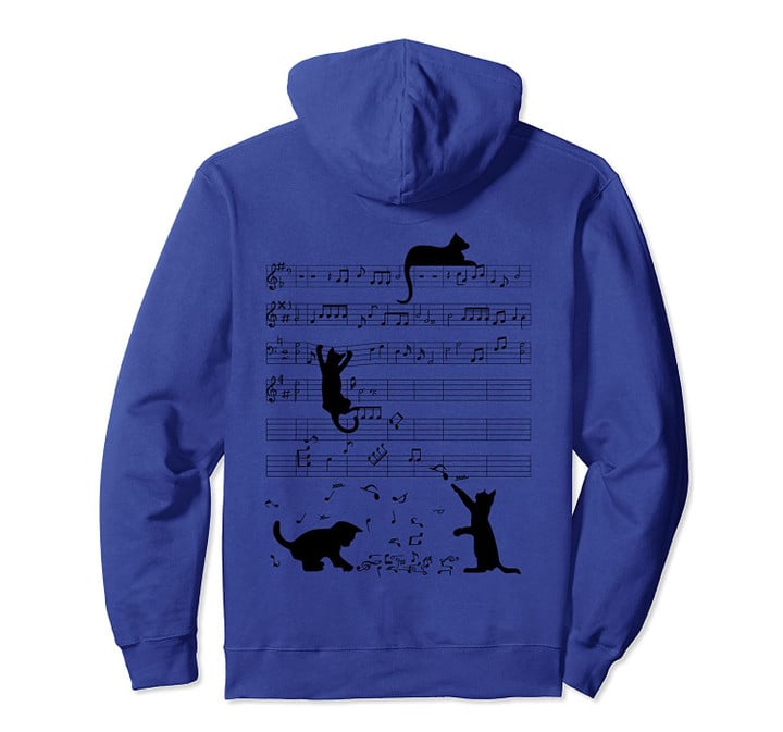Cute Cat Kitty Playing Music Note Clef Musician Art Pullover Hoodie, T Shirt, Sweatshirt