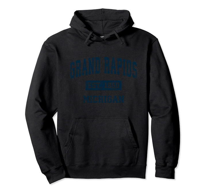 Grand Rapids Michigan MI Vintage Sports Design Navy Print Pullover Hoodie, T Shirt, Sweatshirt