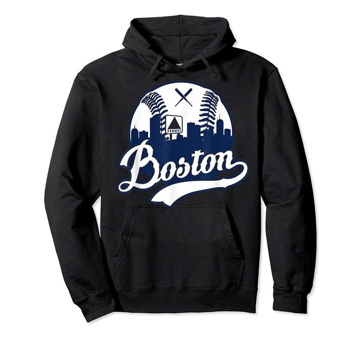Vintage Boston Baseball Skyline Massachusetts Retro Fan Gift Pullover Hoodie, T Shirt, Sweatshirt