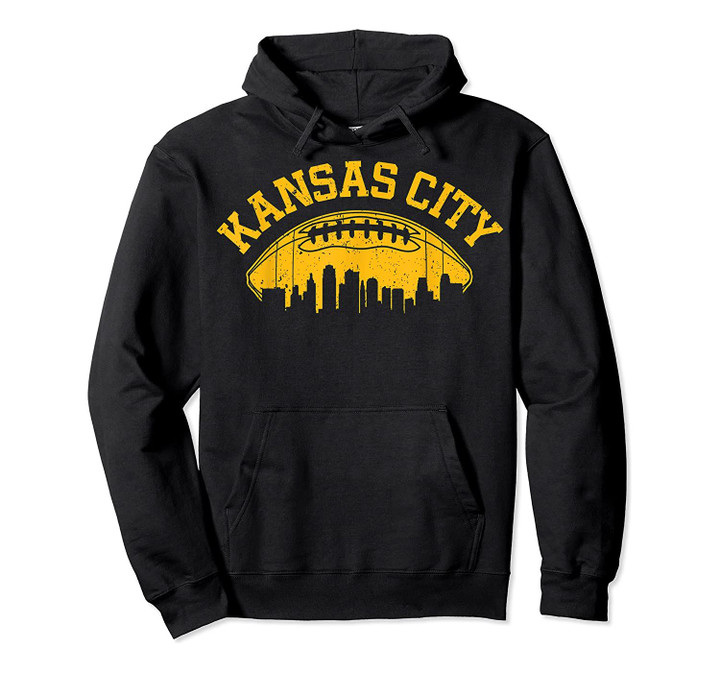 Kansas City Football Vintage KC Skyline Missouri Retro Pullover Hoodie, T Shirt, Sweatshirt