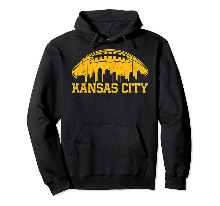 Vintage Kansas City-Football KC Skyline Missouri Retro Gift Pullover Hoodie, T Shirt, Sweatshirt